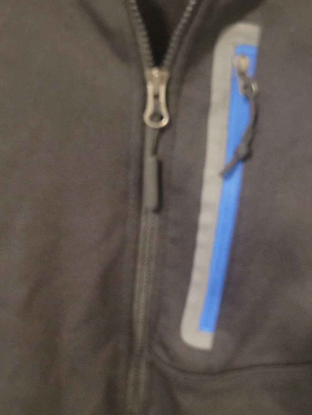 The North Face Black Half-Zip Pullover with Blue Logo & Zip Pocket